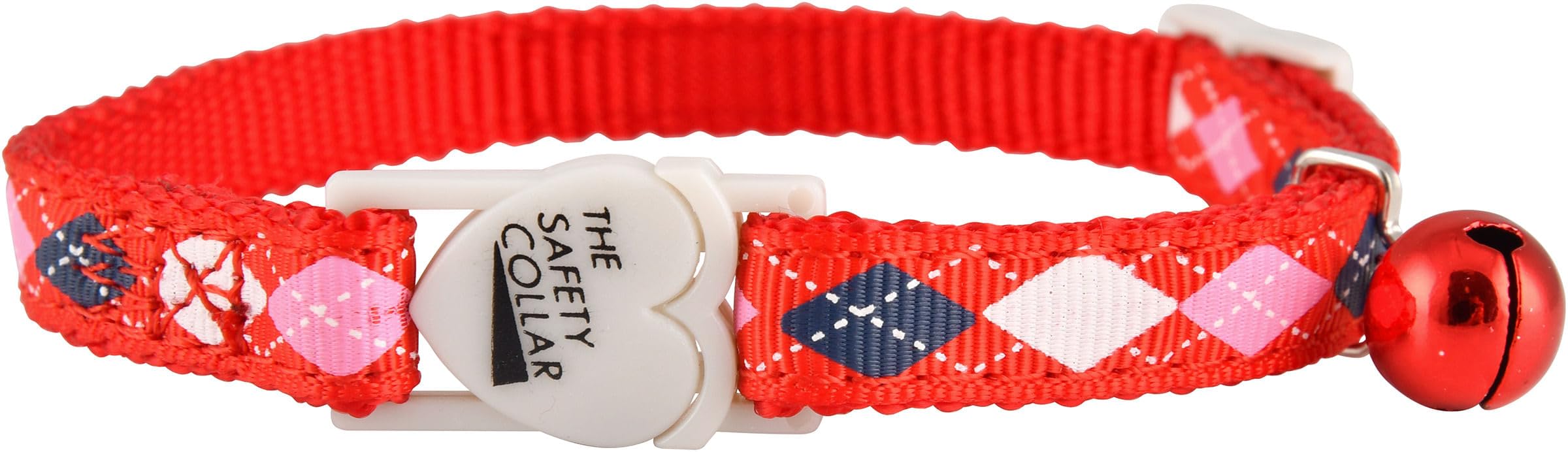 جيفرز طوق للقطط قابل للتعديل من النايلون مع جرس - قسم امان قابل للتمدد، عرض 3/8 انش، يناسب القطط والقطط، متوافق مع جهاز تتبع GPS وجهاز ايرتاج وبطاقة الاسم - اطواق للحيوانات الاليفة في الاماكن المغلقة
