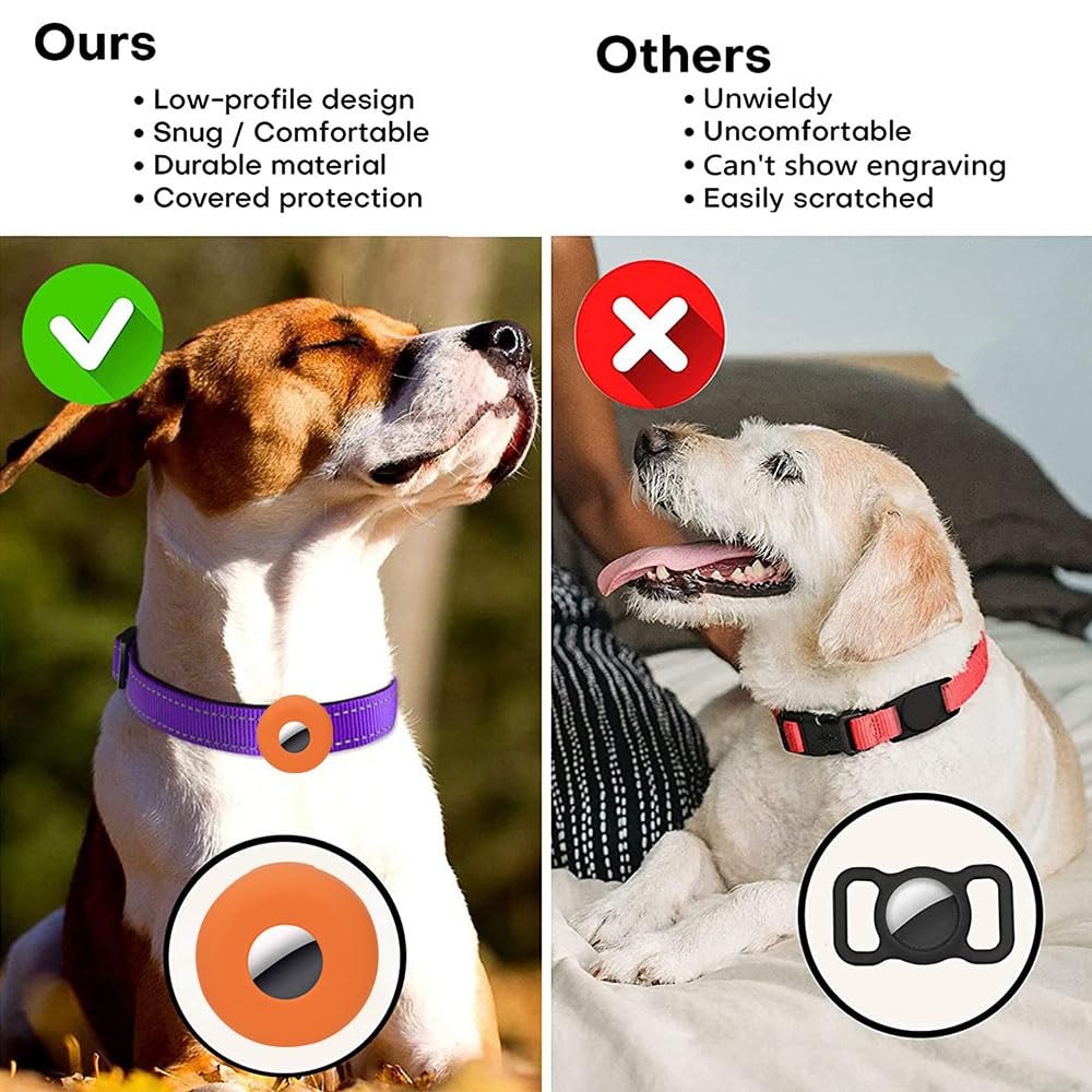 حامل طوق الحيوانات الاليفة لجهاز ايرتاج، مقاوم للماء والصدمات، حافظة تتبع مضادة للضياع لجهاز ابل ايرتاج، متوافق مع اطواق الكلاب والقطط، ملاءمة امنة وسهلة التركيب، حماية متينة (اخضر + برتقالي)