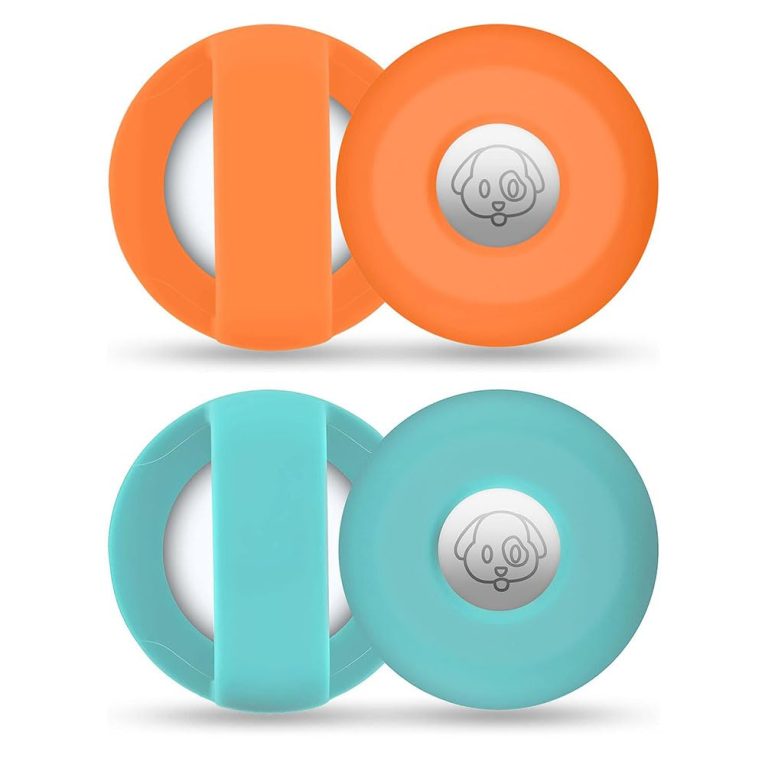 حامل طوق الحيوانات الاليفة لجهاز ايرتاج، مقاوم للماء والصدمات، حافظة تتبع مضادة للضياع لجهاز ابل ايرتاج، متوافق مع اطواق الكلاب والقطط، ملاءمة امنة وسهلة التركيب، حماية متينة (اخضر + برتقالي)