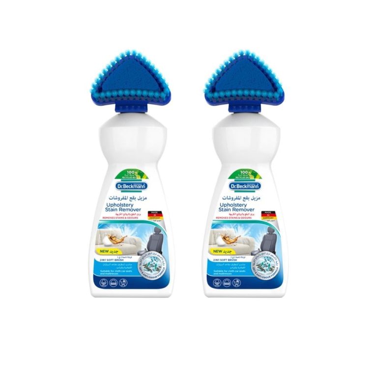 دكتور بيكمان مزيل بقع التنجيد 2 في 1 مع فرشاة ناعمة مناسب لمقاعد السيارة القماشية والمراتب - يزيل البقع والروائح الكريهة - تركيبة اوكسي ومضادة للروائح - صنع في المانيا - 400 مل × 2 - عبوة اقتصادية