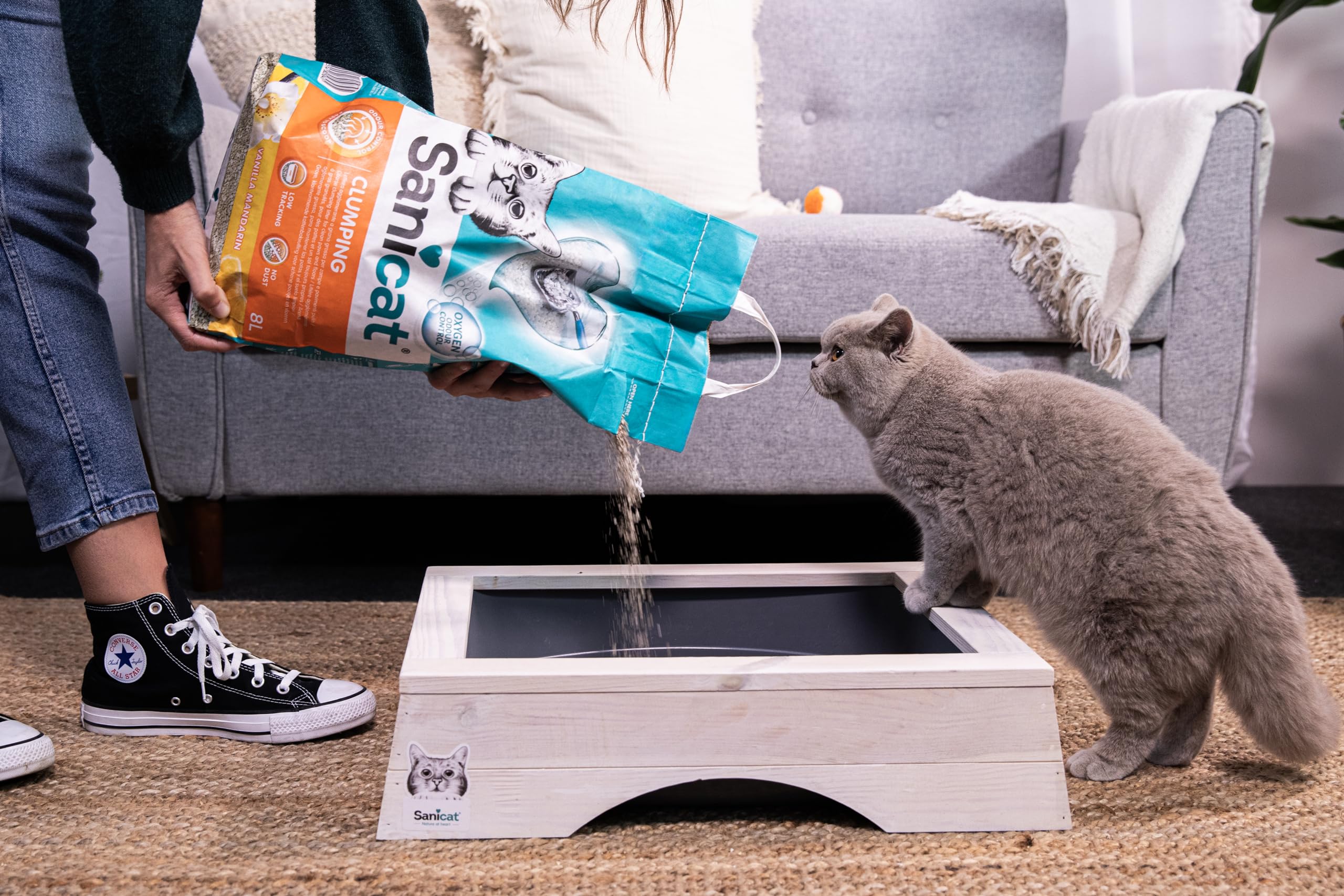 رمل فضلات القطط المتكتل برائحة الفانيليا من سانيكات، 8 لتر