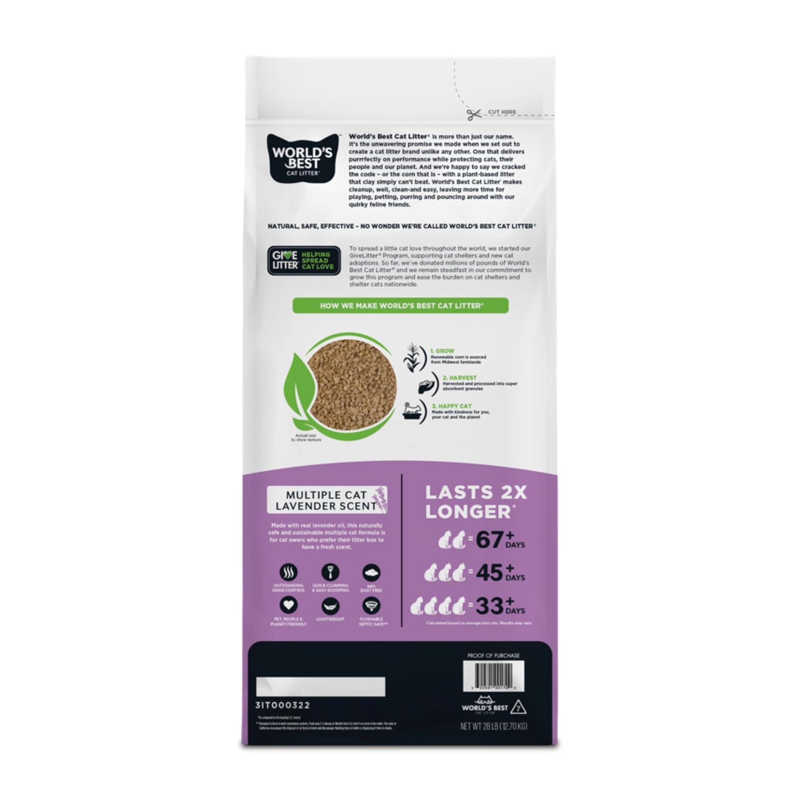 رمل فضلات القطط من وورلد بيست، رمل متكتل مُعطر، متعدد، 12.7 كجم