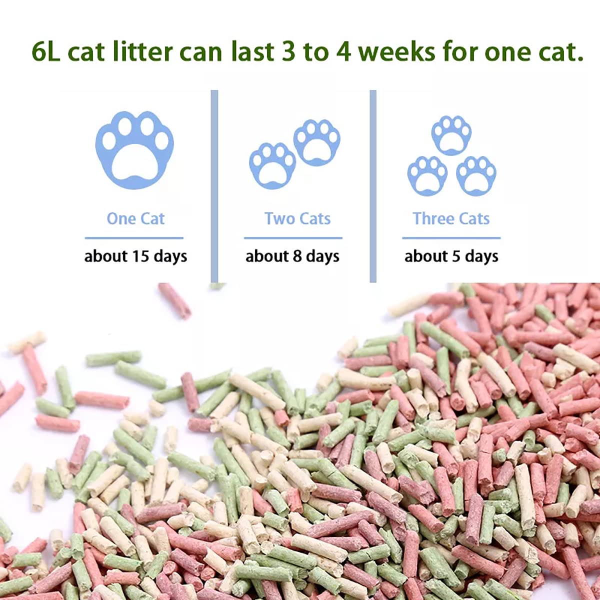 رمل فضلات قطط توفو من بيت بيت كات، 6 لتر، شاي أخضر