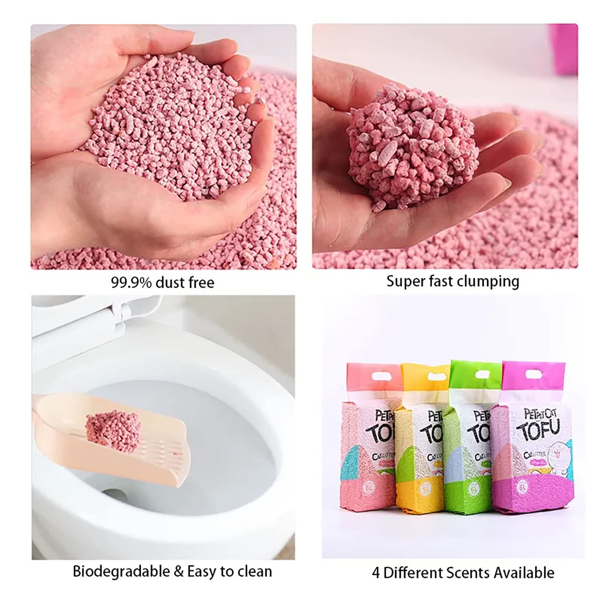 رمل فضلات قطط توفو من بيت بيت كات، 6 لتر، شاي أخضر