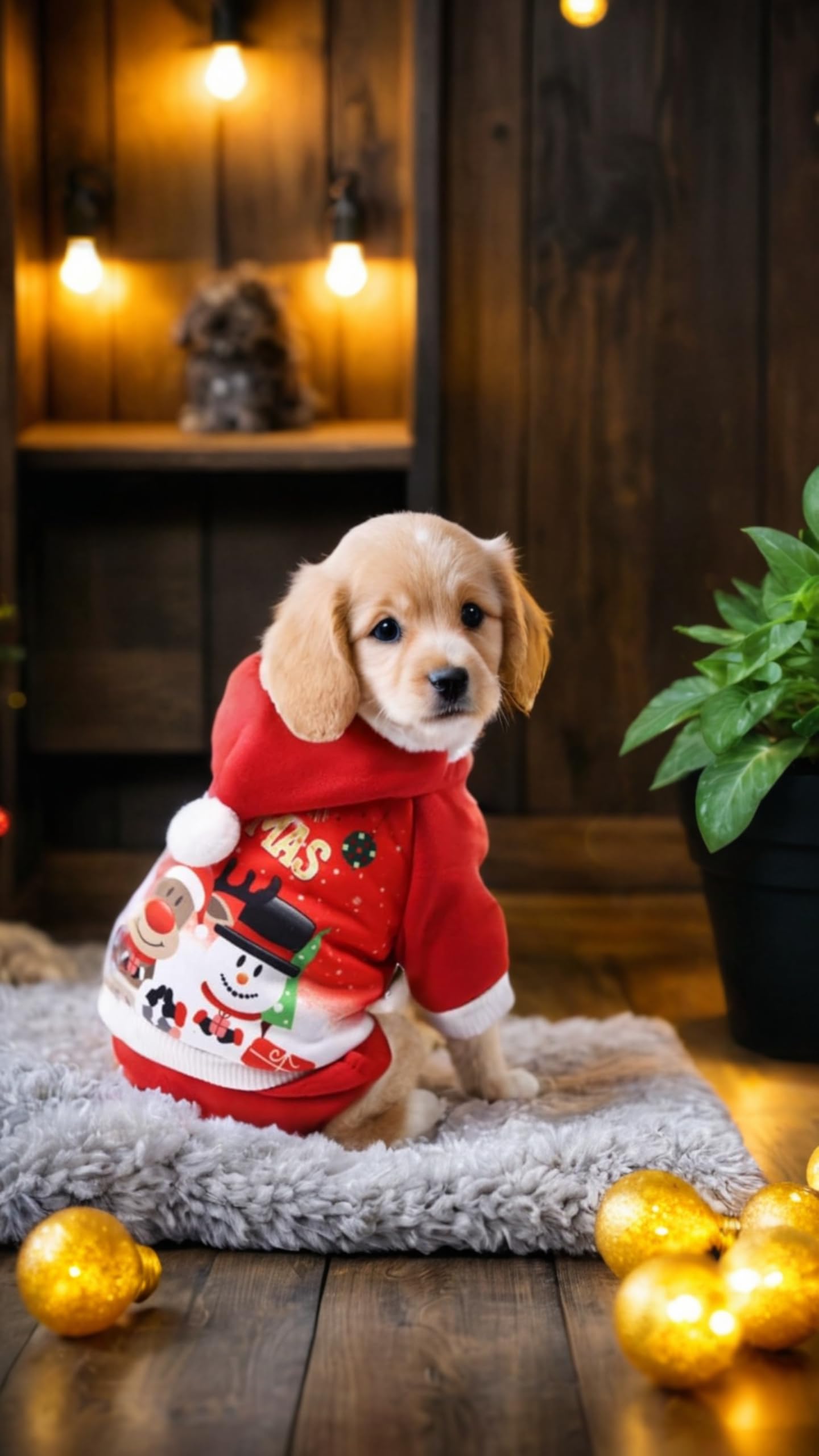 زي الكريسماس للحيوانات الأليفة من سويت سيفن فيستيف - هوديز سانتا للكلاب والقطط الصغيرة، مقاس S