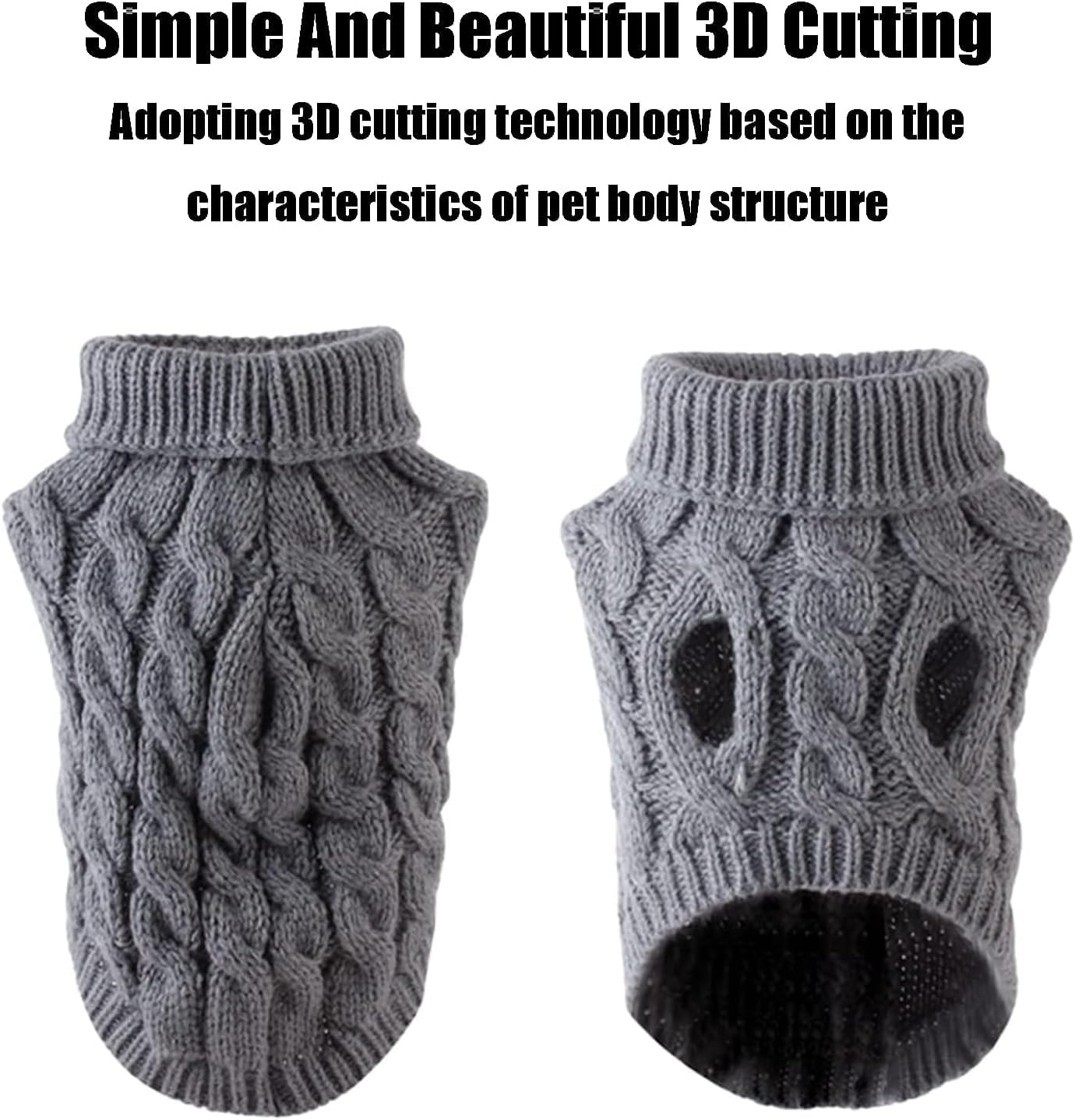 سويتر قطة من ابوتو، سترة محبوكة بقبة مدورة للقطط والكلاب الصغيرة، ملابس شتوية مريحة متوسطة الحجم، بطانة من الصوف الناعم الدافئ للاستخدام الداخلي والخارجي