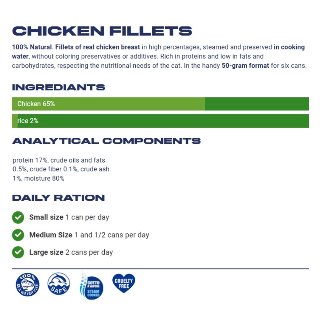 شرائح صدور الدجاج من لايف كات، 6 علب × 50 جم