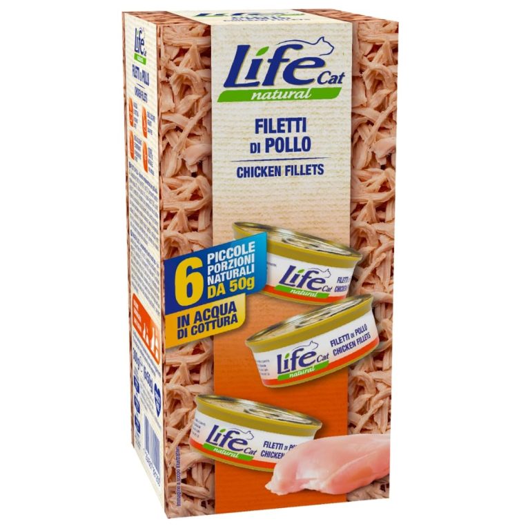 شرائح صدور الدجاج من لايف كات، 6 علب × 50 جم