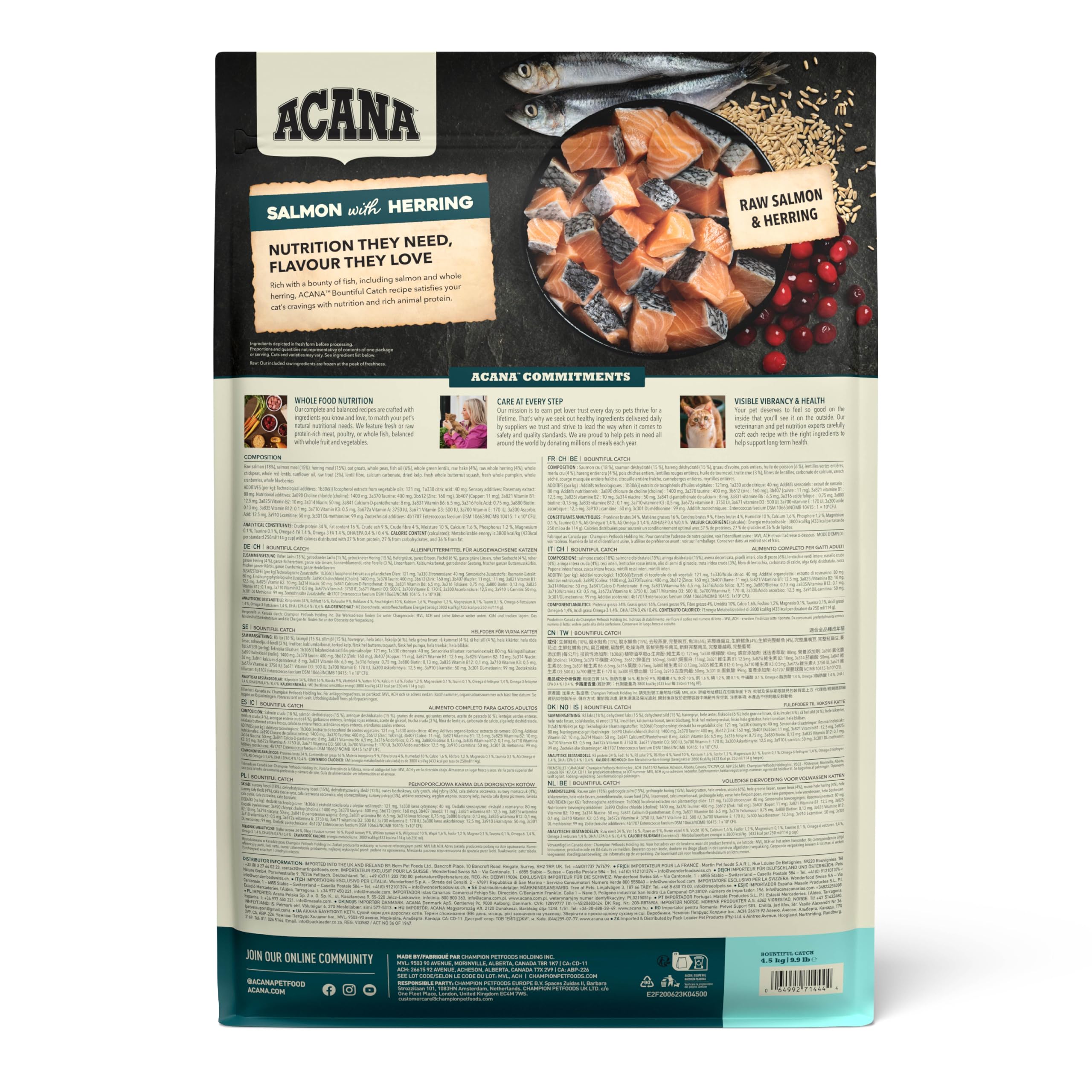 طعام القطط باونتيفل كاتش من اكانا - 4.5 كجم