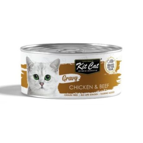 طعام قطط بالدجاج ولحم البقر من كيت كات، 370 جرام، عبوة بها 6