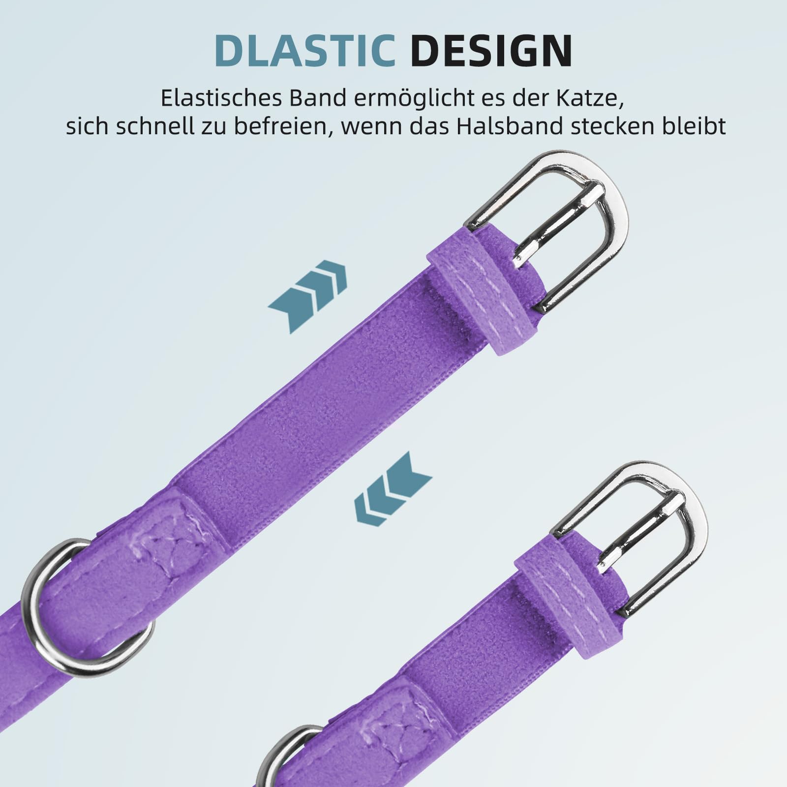 طوق قطة مخملي من ايرتاغ، اطواق قطط مدمجة من ابل اير تاج، نظام تحديد المواقع مع حامل ايرتاج وجرس، جهاز تتبع خفيف الوزن، للبنات والاولاد [ارجواني، XS]