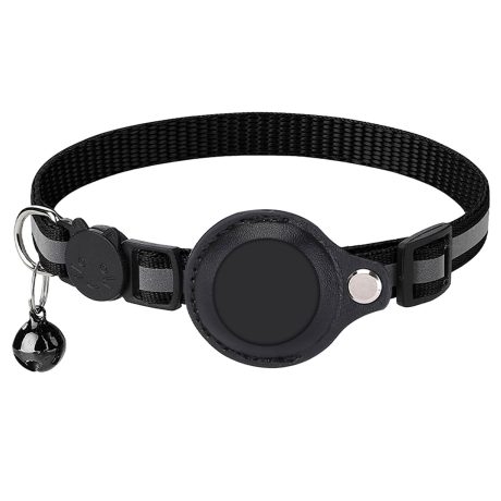 طوق للقطط اير تاغ من هوتمنتي، طوق عاكس للضوء للقطط بنظام تحديد المواقع العالمي مع حامل ايرتاج وجرس، طوق تتبع خفيف الوزن، مناسب للقطط والجراء، زهري