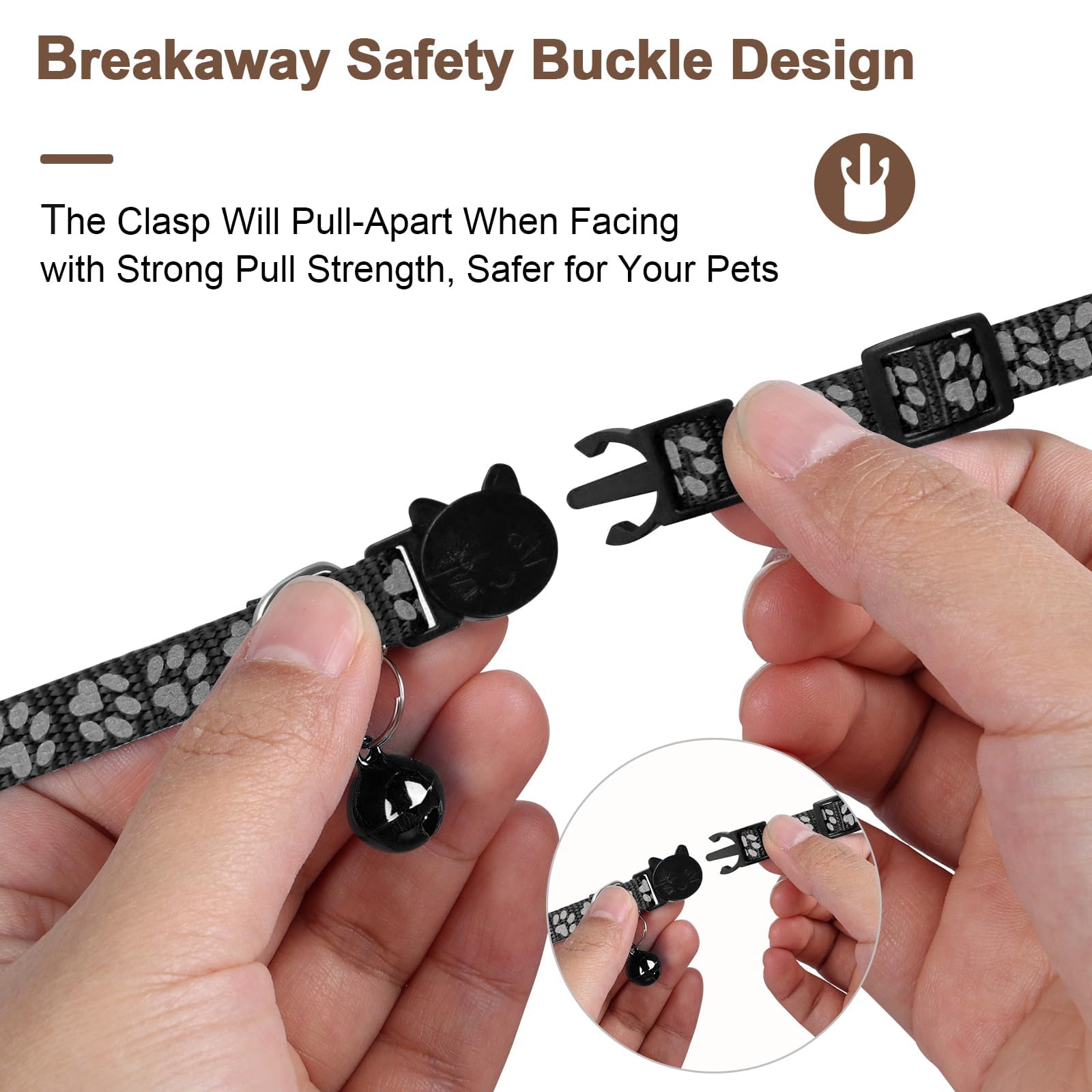 طوق للقطط من بوكيلا، طوق ابل اير تاج للقطط مع مشبك امان وجرس، طوق عاكس بعرض 3/8 انش مع حامل ايرتاج للحيوانات الاليفة الصغيرة (بينك)