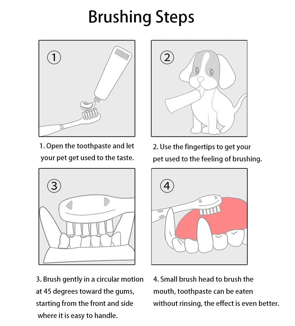 فرشاة اسنان للكلاب الاليفة من نالاكال فرش فائقة النعومة والقطط تنظيف للجراء والكلاب الصغيرة مجموعة 3 قطع ابيض/اخضر/بينك يدوي