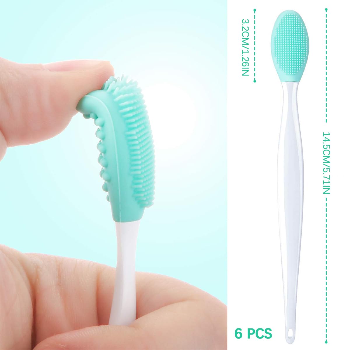 فرشاة تنظيف ذقن القطط بتصميم مزدوج الجوانب من 6 قطع، فرشاة بذور سوداء من السيليكون الناعم، مكشطة للعناية بالحيوانات الاليفة وتقشير الرؤوس السوداء (متعددة الالوان)