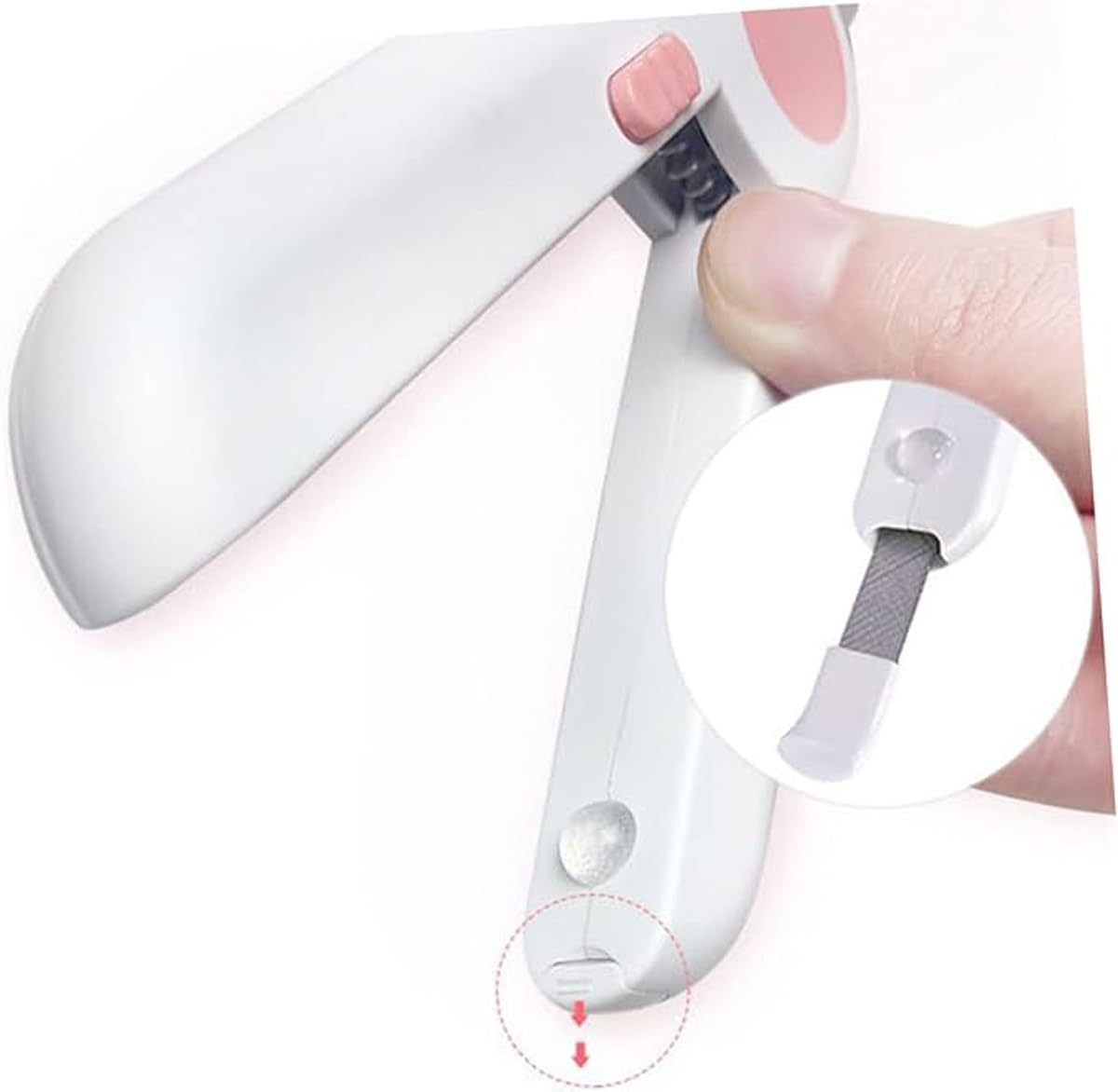 قصافة اظافر الحيوانات الاليفة من بوليفيا، اداة تشذيب اظافر باضاءة LED مع قفل امان للقطط والكلاب، تصميم راس دائري للعناية بالامن والدقيق، اداة العناية بالحيوانات الاليفة الاساسية للاستخدام المنزلي