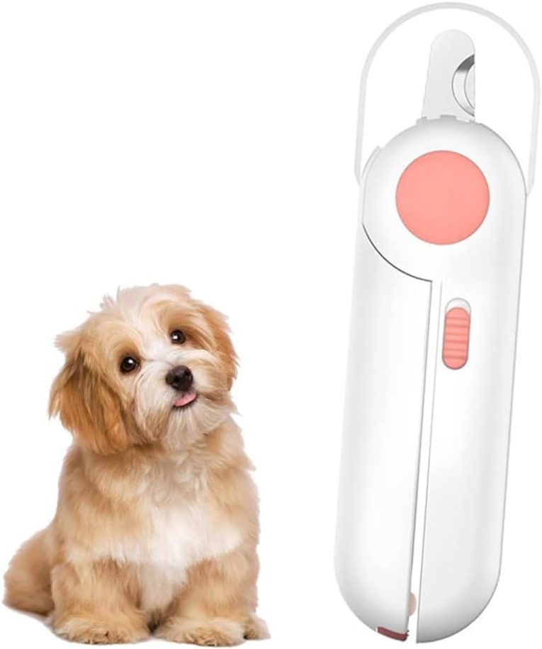 قصافة اظافر الحيوانات الاليفة من بوليفيا، اداة تشذيب اظافر باضاءة LED مع قفل امان للقطط والكلاب، تصميم راس دائري للعناية بالامن والدقيق، اداة العناية بالحيوانات الاليفة الاساسية للاستخدام المنزلي