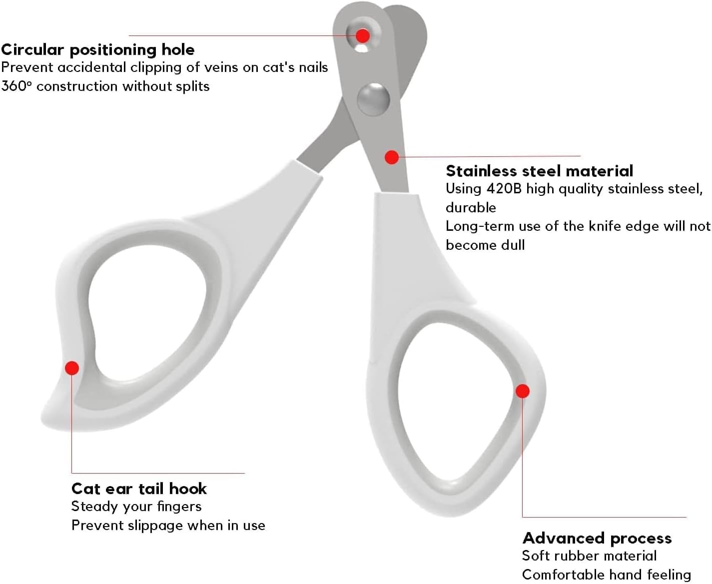 قصافة اظافر للقطط من ابوتو، اداة تشذيب احترافية لمخالب القطط مع واقي امان 2 ملم، اداة قص اظافر لطيفة للقطط والقطط البالغة، مثالية للحيوانات الاليفة والقطط العنيدة في الاماكن المغلقة
