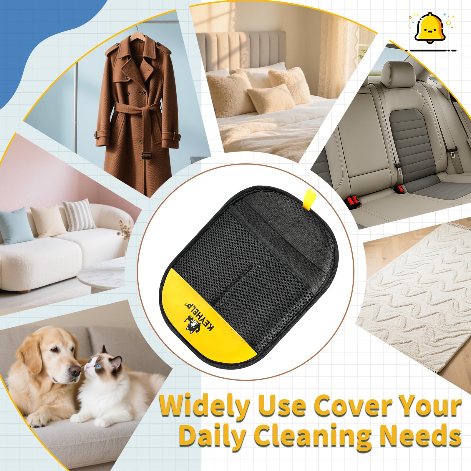 قفاز ازالة شعر الحيوانات الاليفة للكلاب والقطط، قفاز مطور حديثا قابل لاعادة الاستخدام الكتروستاتيكي، اداة ازالة شعر الحيوانات الاليفة للملابس والاريكة والسجاد ومقعد السيارة