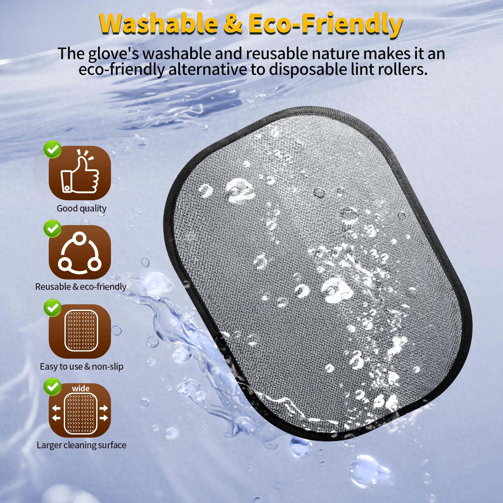 قفاز ازالة شعر الحيوانات الاليفة للكلاب والقطط، قفاز مطور حديثا قابل لاعادة الاستخدام الكتروستاتيكي، اداة ازالة شعر الحيوانات الاليفة للملابس والاريكة والسجاد ومقعد السيارة