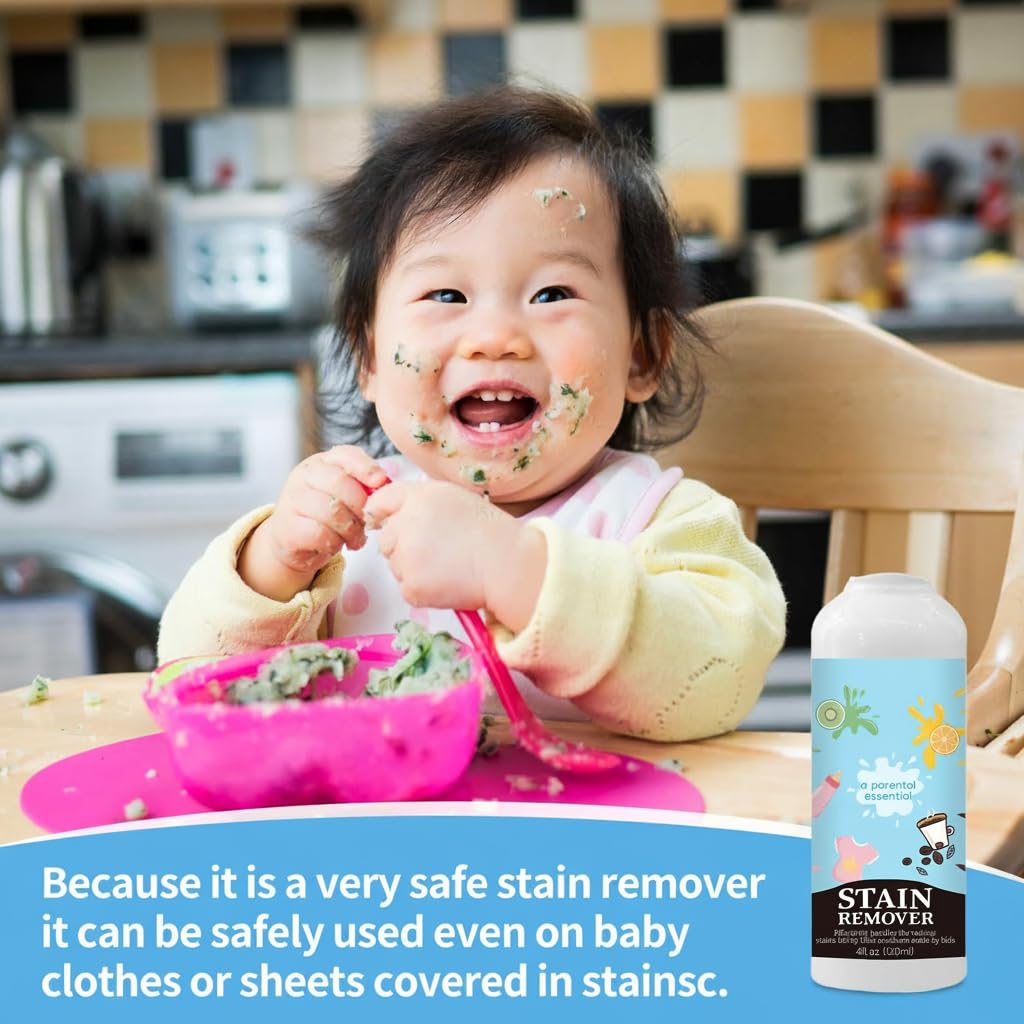 كاستويف بخاخ علاج البقع للاطفال سعة 4 اونصة (120 مل) من قطعتين - مزيل البقع الاساسية لحديثي الولادة | امن على البشرة الحساسة ويزيل القهوة والبقع من الملابس والسجاد والملاءات