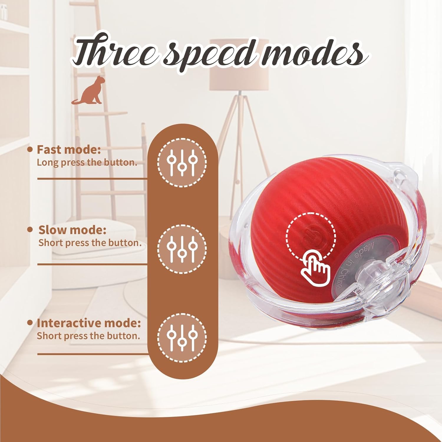 لعبة العاب تفاعلية للقطط من جوميراي، كرة سريعة الدوران في الحقيبة، لعبة التقاط الفأر والاختباء وتنشيط الحركة