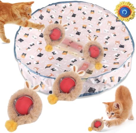 لعبة العاب تفاعلية للقطط من جوميراي، كرة سريعة الدوران في الحقيبة، لعبة التقاط الفأر والاختباء وتنشيط الحركة