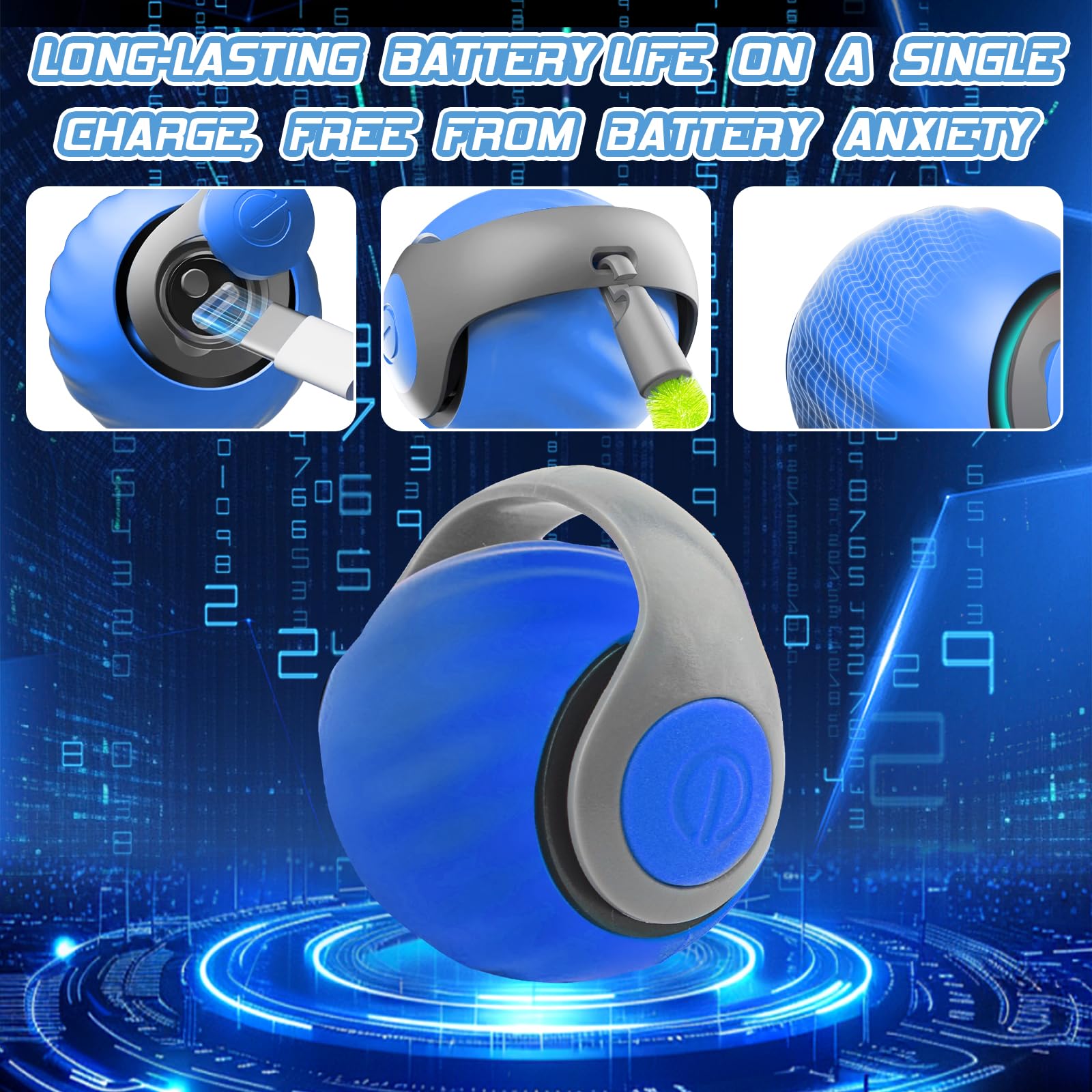 لعبة سبيدي تيل 2.0 للقطط من تشانشي، كرة العاب ذكية قابلة لاعادة الشحن بمنفذ USB، لعبة تفاعلية ذكية للقطط مع وضعين، كرة لعب للقطط تتحرك تلقائيا، العاب للقطط في الاماكن المغلقة للبالغين (ازرق)