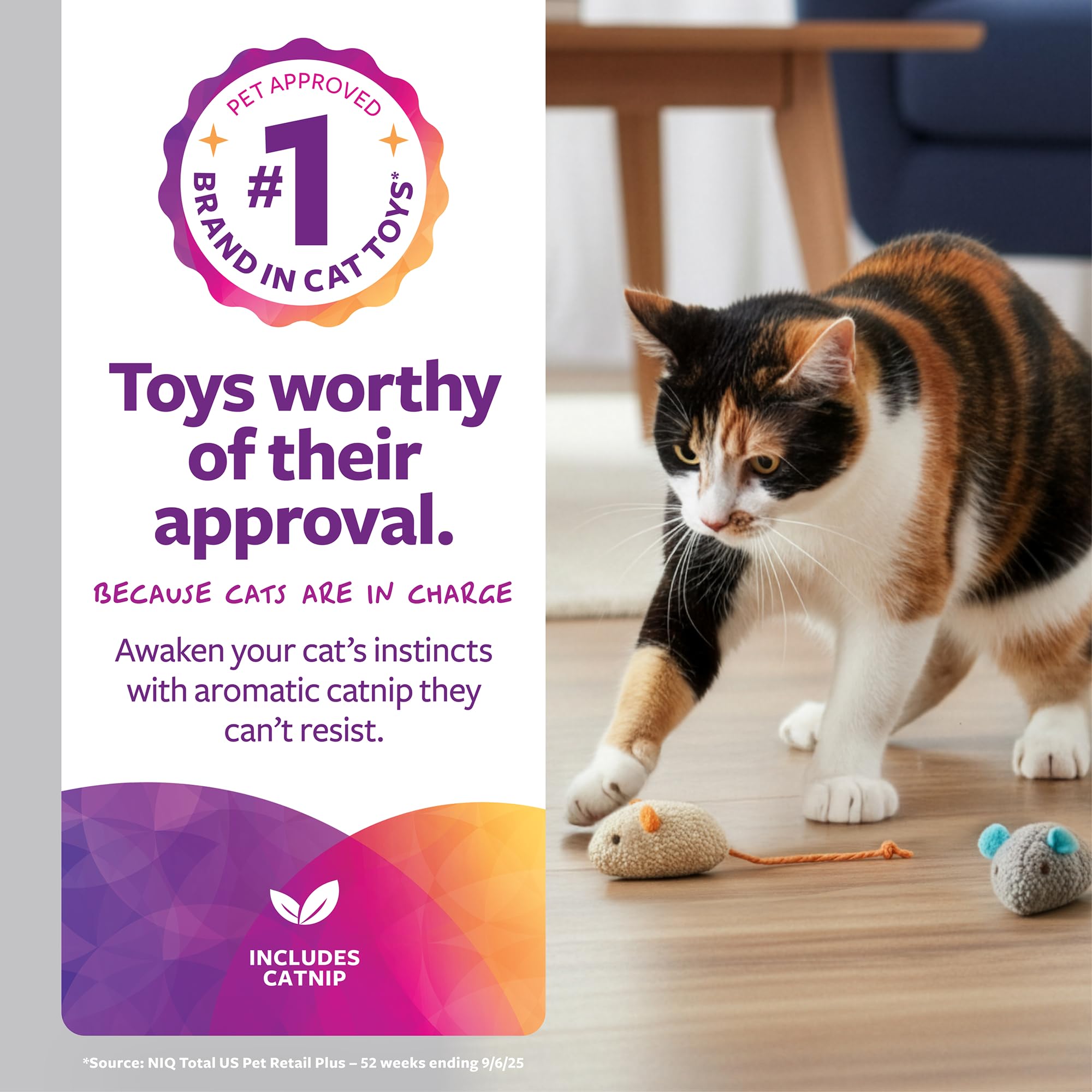 لعبة سكيتر كريترز للقطط من سمارتي كات، فئران النعناع البري، 3/في العبوة