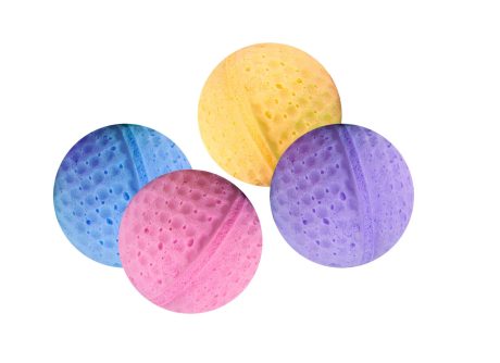 لعبة فلامنجو للقطط من كارلي، 4 كرات إسفنجية قطر 4 سم، كرات إسفنجية بألوان متنوعة، 4 قطع