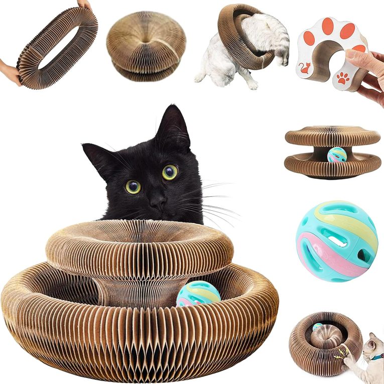 لوح خدش للقطط من تي اس دبليو سي بي واي واي ال بي، لعبة تفاعلية داخل المنزل مع كرة