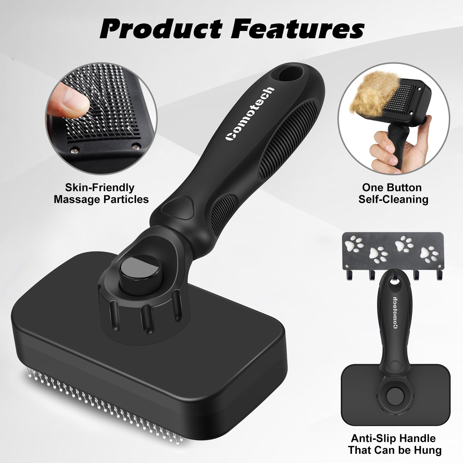 مجموعة العناية بالقطط من كوموتيك مكونة من 4 قطع | فرشاة للقطط مع زر تحرير | مقص اظافر للقطط مع مبرد اظافر | شعر الكلاب والقطط / العناية / التدليك / فرشاة استحمام للقطط والكلاب ذات الشعر الطويل او