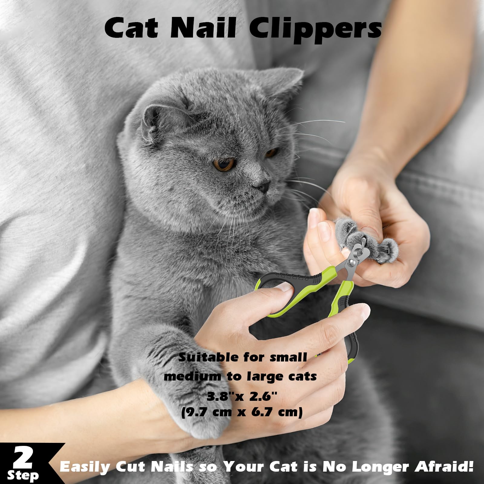 مجموعة العناية بالقطط من كوموتيك مكونة من 4 قطع | فرشاة للقطط مع زر تحرير | مقص اظافر للقطط مع مبرد اظافر | شعر الكلاب والقطط / العناية / التدليك / فرشاة استحمام للقطط والكلاب ذات الشعر الطويل او