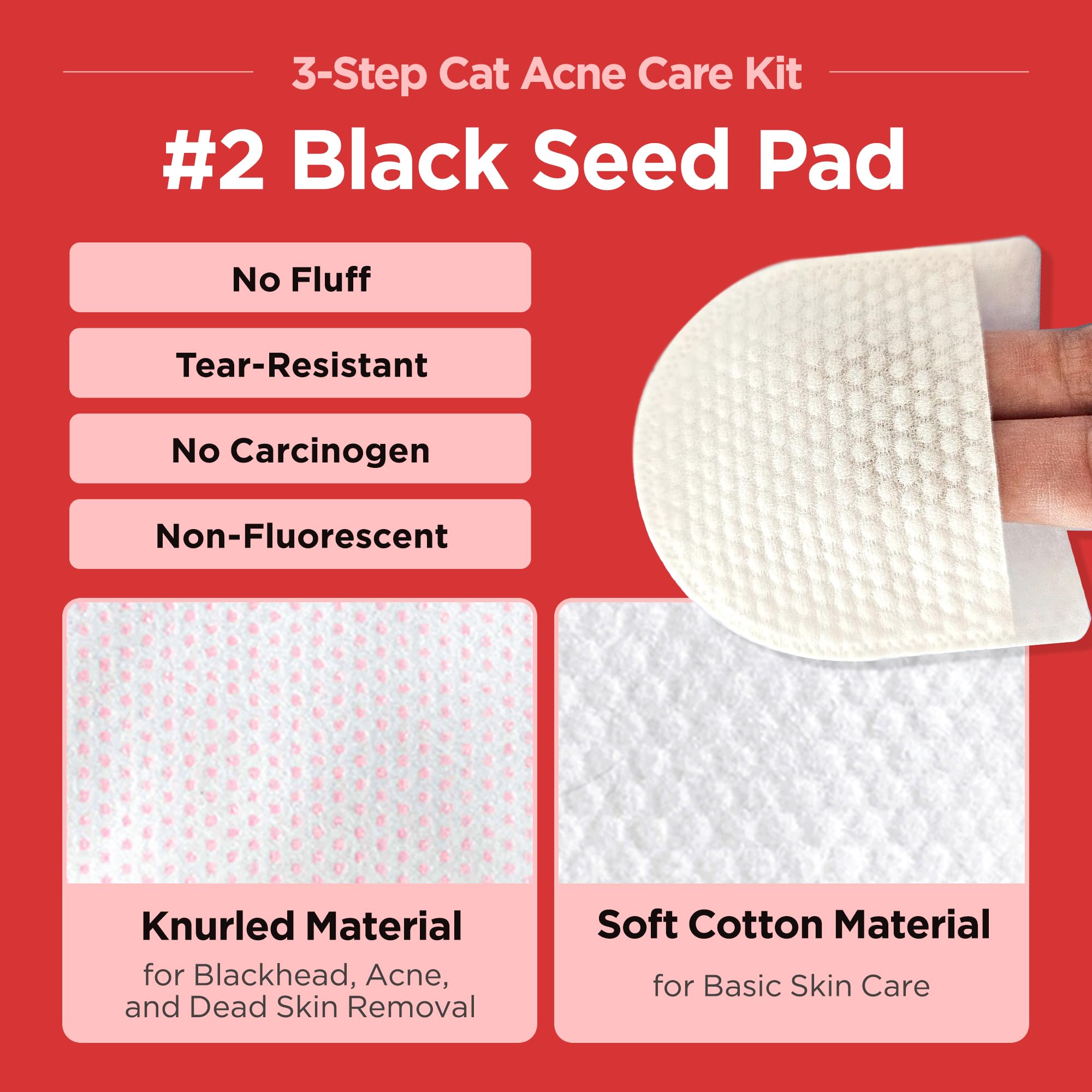 مجموعة العناية بحب الشباب للقطط من 3 خطوات جايو بيت - منظف لا يسبب الحساسية لحب والقطط السوداء 1EA وسادات مزدوجة الجوانب مناديل مبللة 30 قطعة فرشاة سيليكون ناعمة للعناية