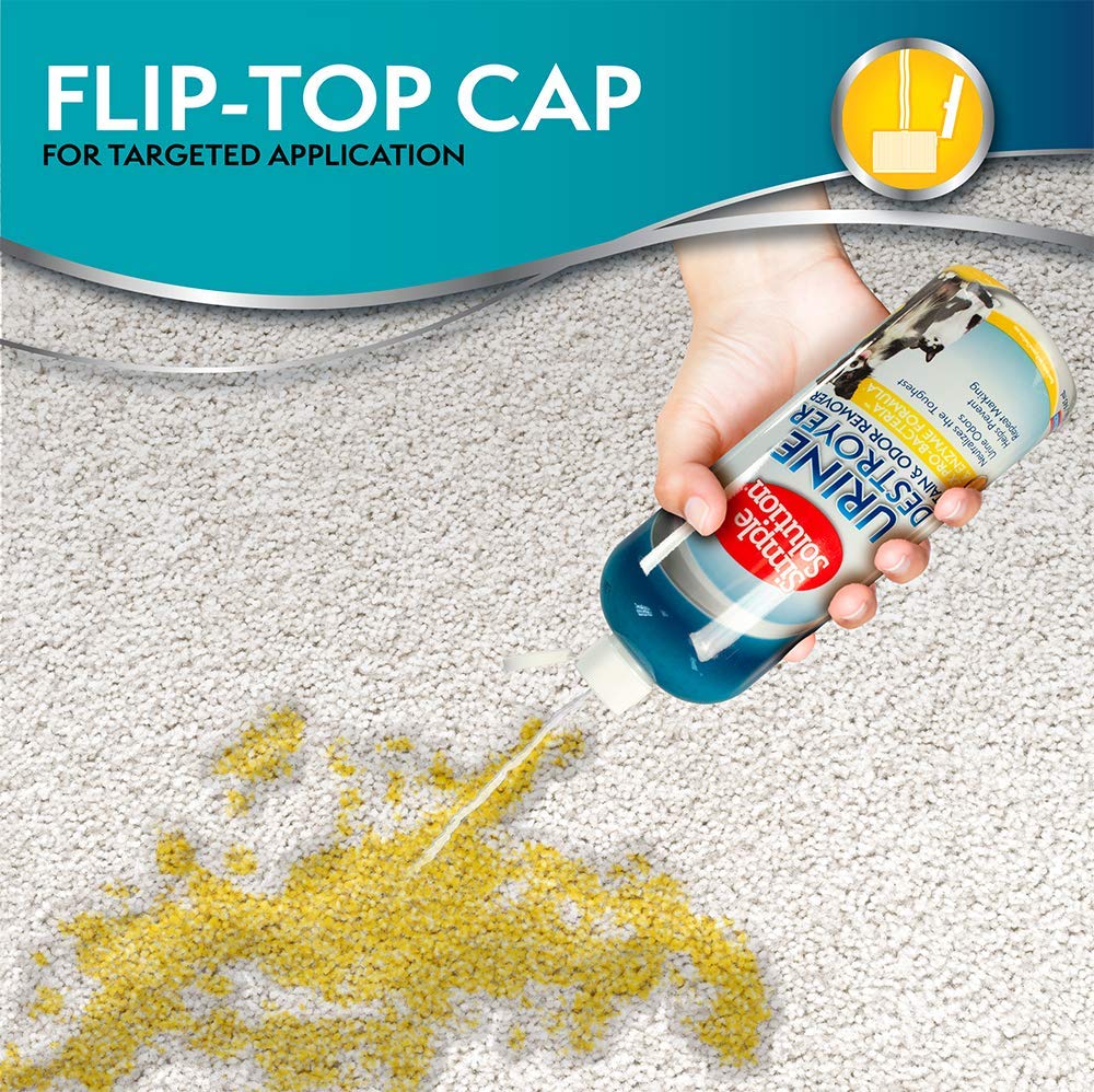 محلول منظف لبول الحيوانات الاليفة من سيمبل سوليوشن | منظف انزيمي مع قوة تنظيف مضاعفة مقاومة للبكتيريا | يستهدف بقع البول والروائح الكريهة