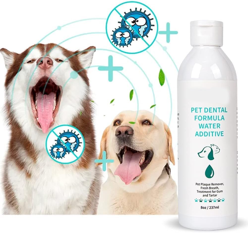 مزيل الجير لاسنان الكلاب والقطط | والجير الطبيعي 100% للحيوانات الاليفة يدعم صحة اللثة والاسنان | مضاف الماء للاسنان برائحة منعشة