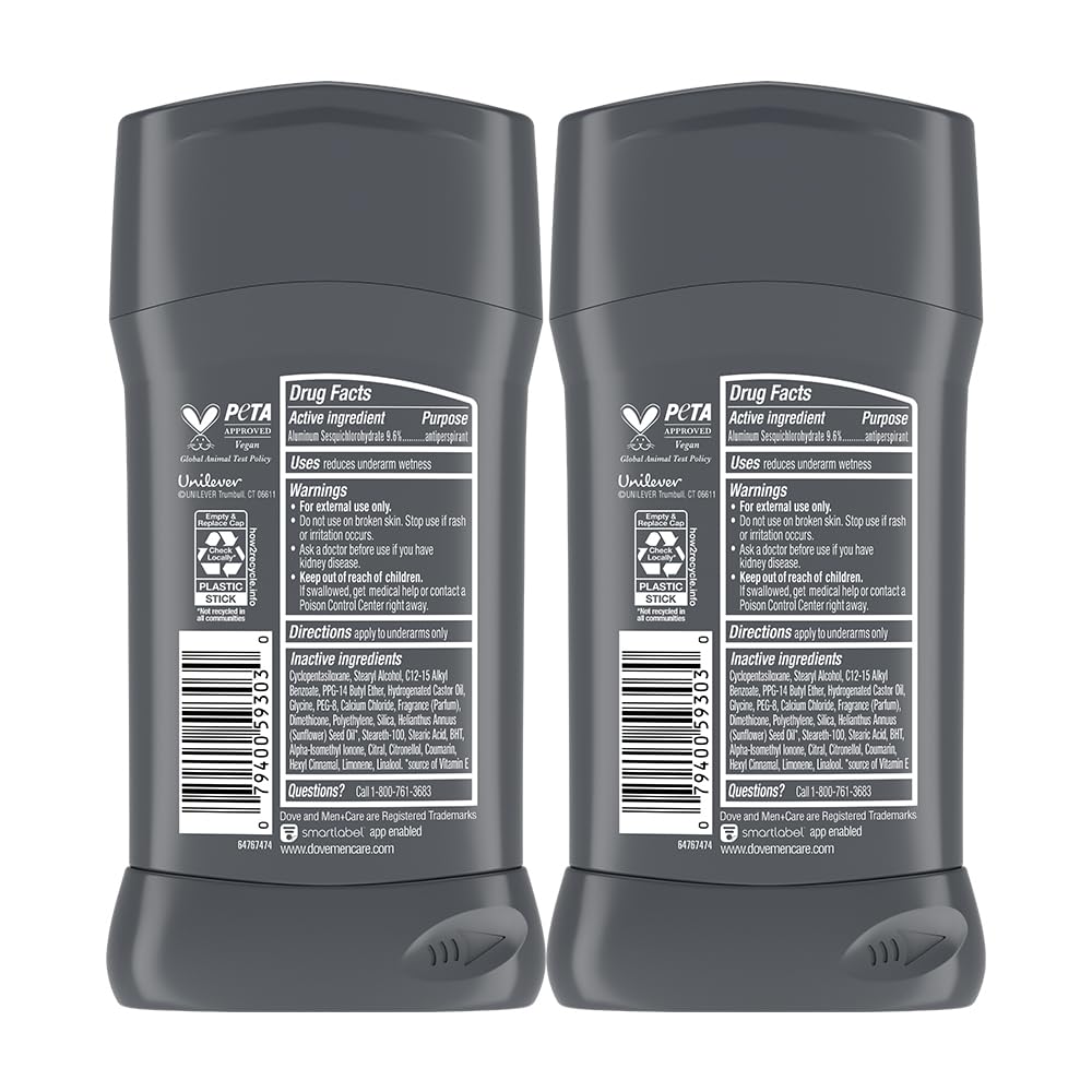 مزيل عرق ستيك من دوف رجال+كير برائحة نظيفة للرجال، سعة 76 غرام، حماية لمدة 72 ساعة مع فيتامين E ومقاوم للبقع