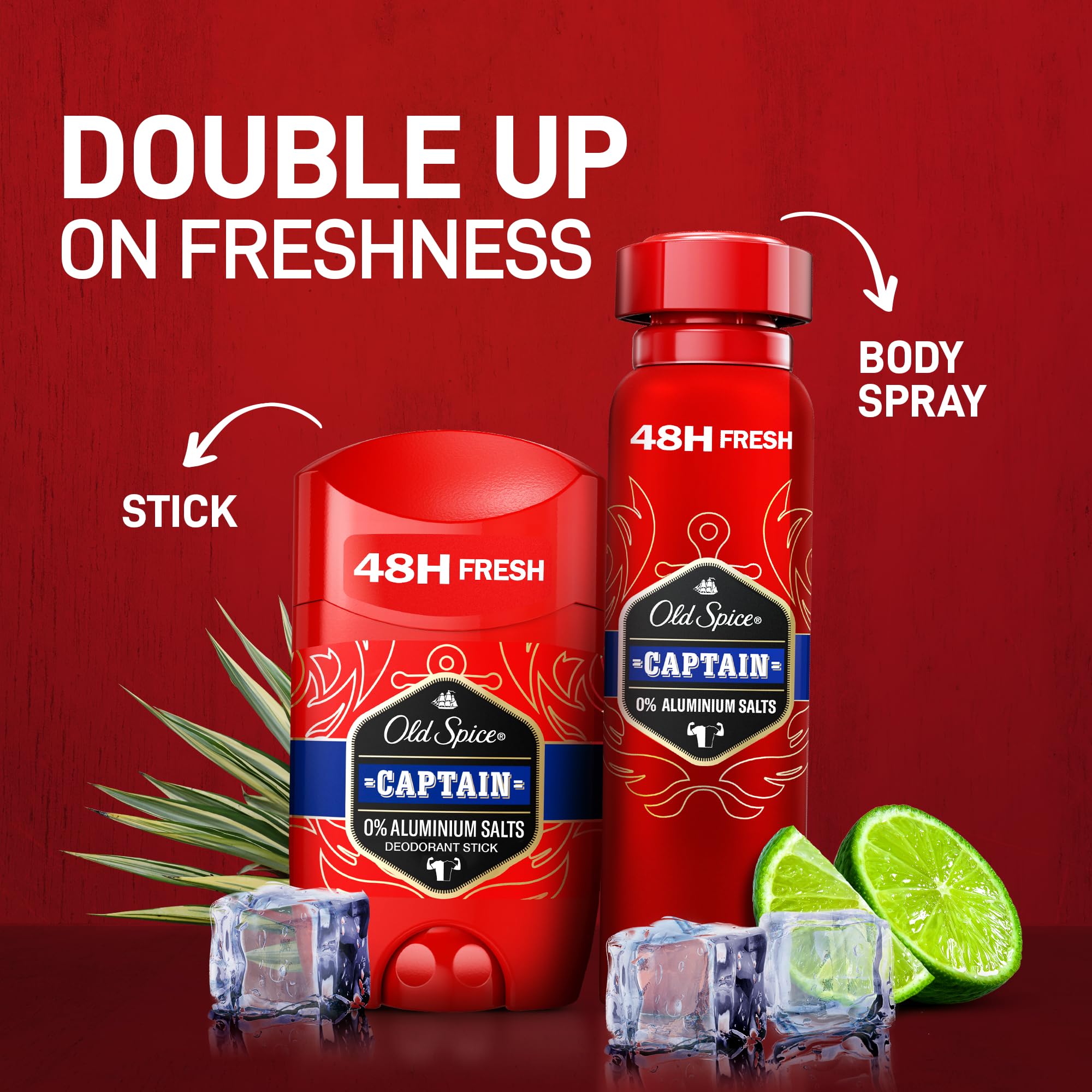 مزيل عرق على شكل عصا من أولد سبايس برائحة منعشة للرجال، سعة 50 مل، خالٍ من الألمنيوم مع حماية 48 ساعة ضد البقع