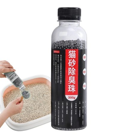 مزيل للروائح الكريهة لفضلات القطط، مزيل روائح فضلات القطط متعدد الاغراض للخزائن وصندوق الفضلات والمطابخ والحمامات، مسحوق فعال لازالة الروائح الكريهة لفضلات القطط (لون اسود فحمي)