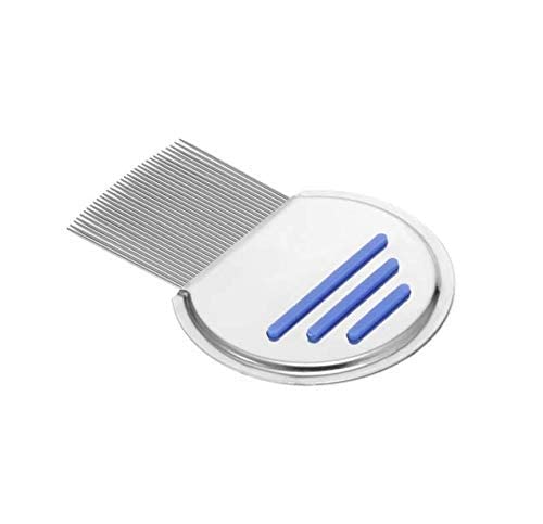 مشط ستانلس ستيل لازالة القمل والصبئان والبراغيث من الكلاب والقطط الاليفة بمقبض دائري مانع للانزلاق