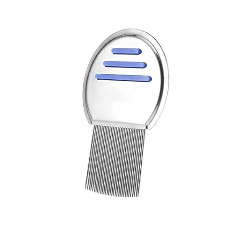 مشط ستانلس ستيل لازالة القمل والصبئان والبراغيث من الكلاب والقطط الاليفة بمقبض دائري مانع للانزلاق