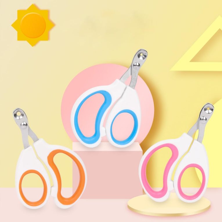 مقص اظافر للحيوانات الاليفة للقطط من الستانلس ستيل مع فتحة دائرية وشفرة هلالية، مقص اظافر للحيوانات الاليفة بقبضة مريحة، امنة وسهلة الاستخدام (برتقالي)