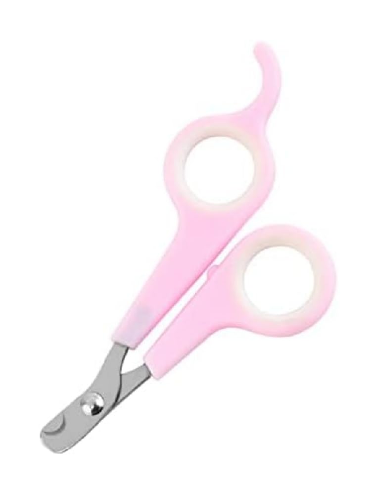 مقص اظافر للحيوانات الاليفة من قطعة واحدة، مقص للعناية بمخالب الكلاب والقطط، من الستانلس ستيل - للحيوانات الاليفة الصغيرة والمتوسطة، بينك وابيض