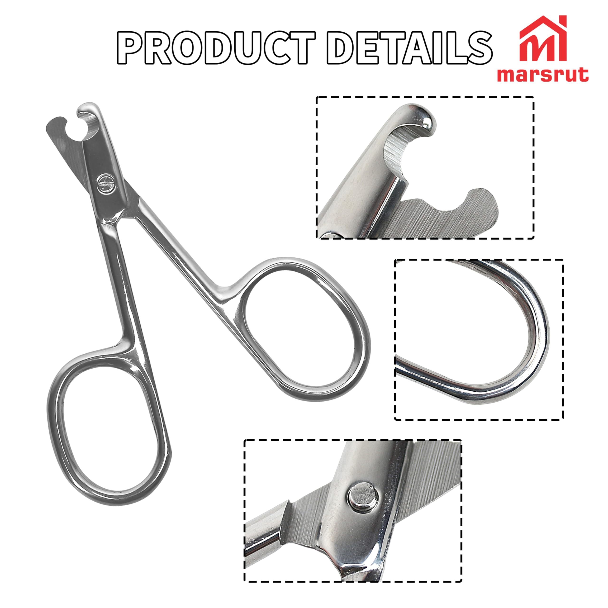 مقص اظافر للكلاب والقطط مقاس 3.2 انش للحيوانات الصغيرة، شفرات حادة، قصافة مخلبية من الستانلس ستيل الالماني، فتحة اصابع كبيرة شديدة التحمل، سهلة الامساك للقطط والجراء والهامستر