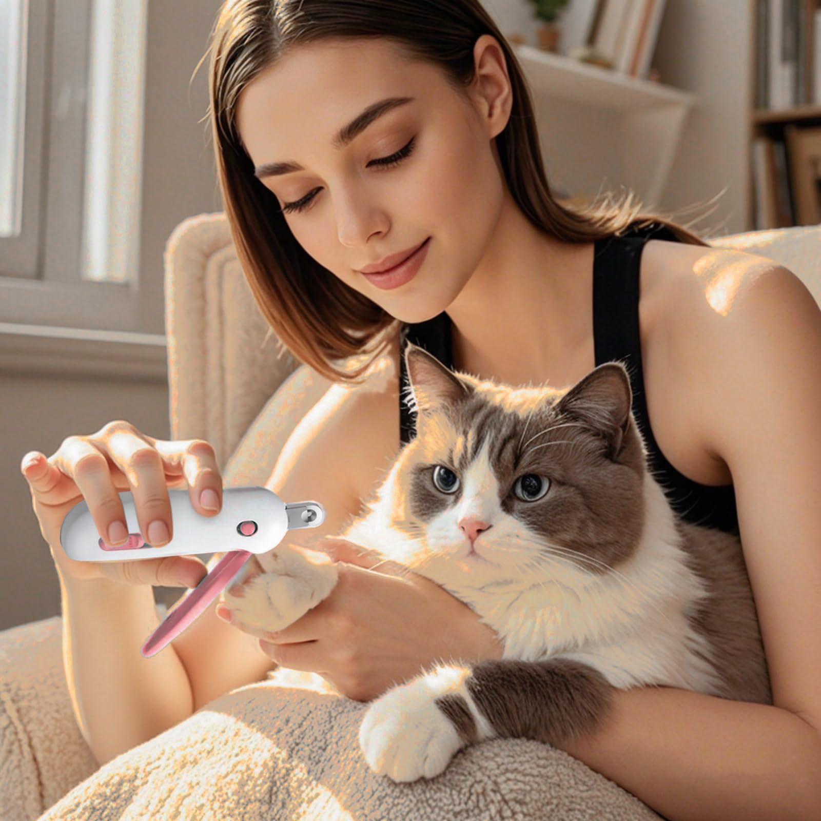 مقص اظافر يدوي للحيوانات الاليفة بمقبض مريح امن وحاد وغير كهربائي للكلاب والقطط