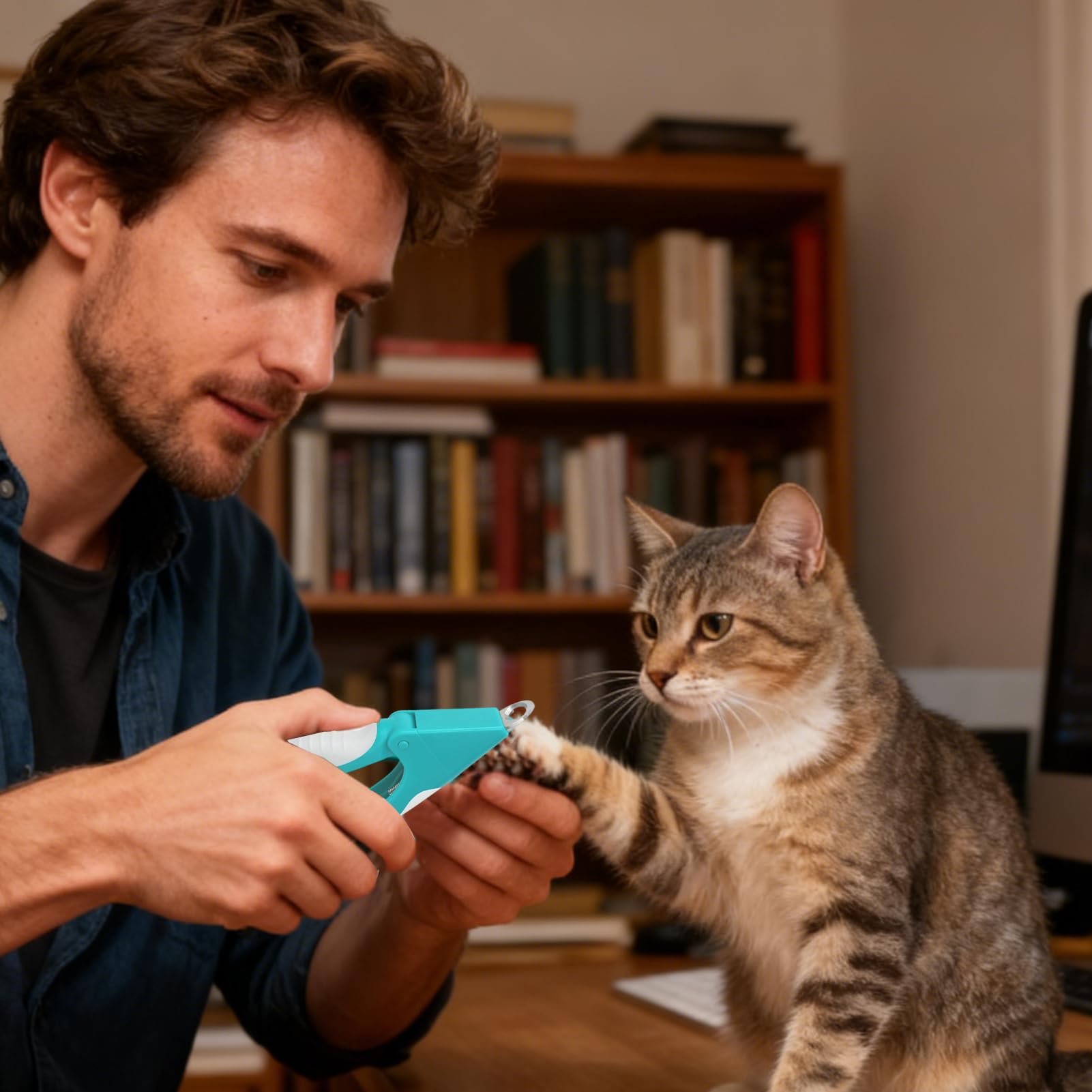 مقص تقليم اظافر القطط مع واقي امان، مقص اظافر للكلاب والقطط - للكلاب والجراء والقطط الصغيرة المتوسطة والكبيرة للاستخدام اليومي في المنزل والسفر والاستحمام