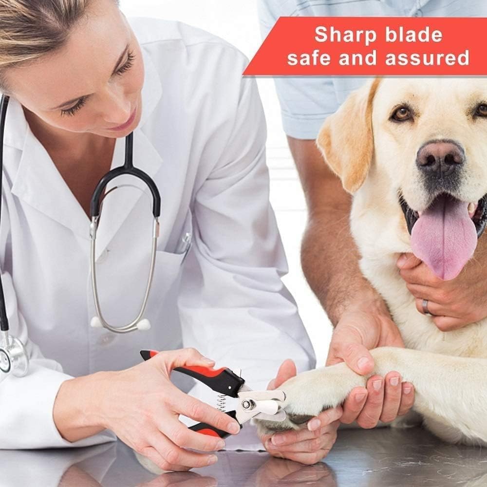 مقص وقصافة اظافر للقطط والكلاب من مومو بير مع واقي امان لتجنب الافراط قص الاظافر، مبرد اظافر مجاني