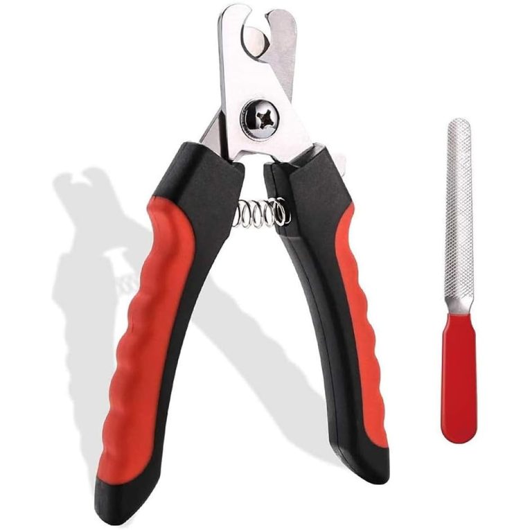 مقص وقصافة اظافر للقطط والكلاب من مومو بير مع واقي امان لتجنب الافراط قص الاظافر، مبرد اظافر مجاني