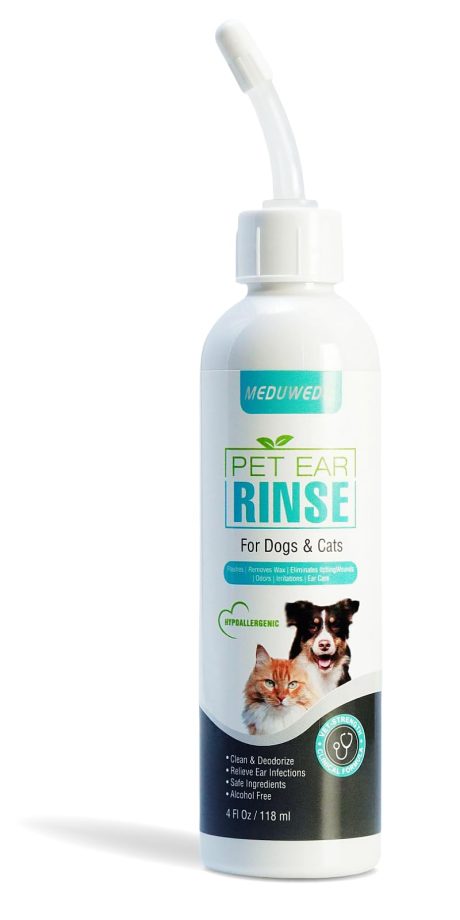 مناديل مبللة لتنظيف الاذن والاصابع من ميدوويدو، 60 قطعة، منظف اذن الكلب، مجموعة العناية بالكلاب والقطط، وسادات تنظيف العين ناعمة وسهلة، تزيل الشمع والاوساخ وتمنع الروائح الكريهة والحكة وغير المهيجة