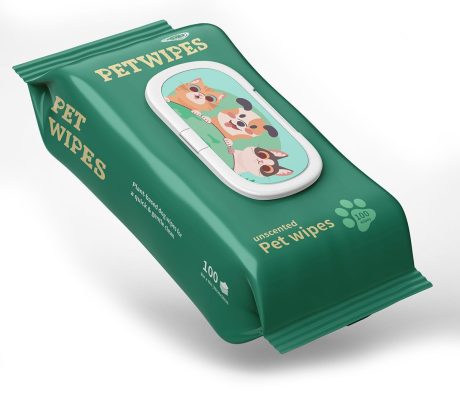 مناديل مبللة للكلاب والحيوانات الأليفة، مضادة للحساسية وغير معطرة بسماكة عالية، لتنظيف الكفوف والأذنين والمؤخرة والوجه والعينين، للاستخدام في المنزل أو أثناء التنقل والسفر من اي سي في في، عبوة 100
